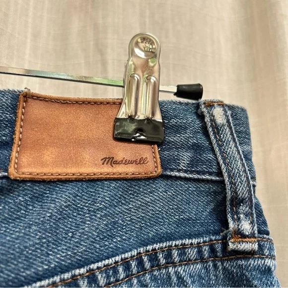 Madewell perfect vintage Jean medium indigo wash distressed raw hem size 25 - Picture 15 of 15